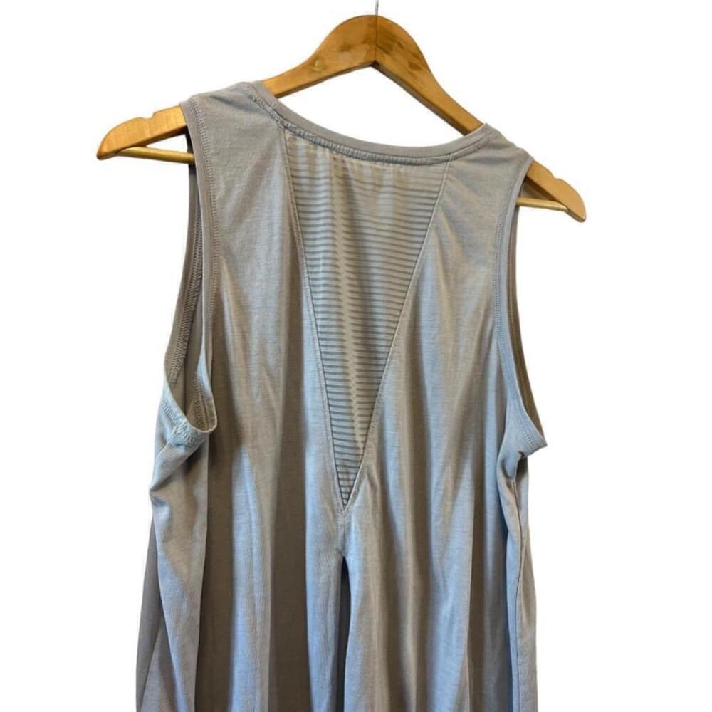 Athletic Open Back Tank Top Gray Sleeveless Workout Yoga Gym Size Large - Picture 6 of 8